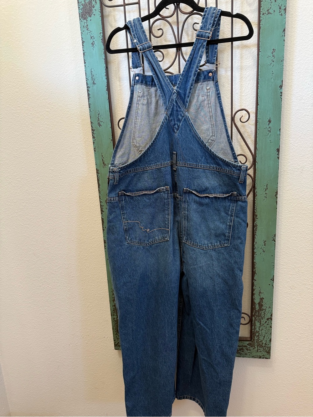 Free People We The Free Denim Overalls XL 100% Cotton Slouchy Leg - Picture 9 of 11